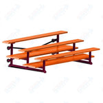 Jaypro Sports Bleacher  - 3 Row - Tip & Roll, Double Foot Plank, powder Coated - 7.5' L (BLDP-375TRGPC)