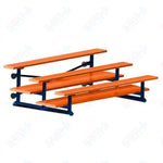 Jaypro Sports Bleacher  - 3 Row - Tip & Roll, Double Foot Plank, powder Coated - 7.5' L (BLDP-375TRGPC)