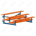 Jaypro Sports Bleacher  - 3 Row - Tip & Roll, Double Foot Plank, powder Coated - 7.5' L (BLDP-375TRGPC)