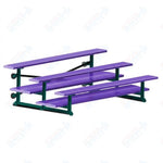 Jaypro Sports Bleacher  - 3 Row - Tip & Roll, Double Foot Plank, powder Coated - 7.5' L (BLDP-375TRGPC)