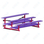Jaypro Sports Bleacher  - 3 Row - Tip & Roll, Double Foot Plank, powder Coated - 7.5' L (BLDP-375TRGPC)
