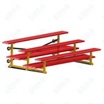 Jaypro Sports Bleacher  - 3 Row - Tip & Roll, Double Foot Plank, powder Coated - 7.5' L (BLDP-375TRGPC)