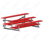 Jaypro Sports Bleacher  - 3 Row - Tip & Roll, Double Foot Plank, powder Coated - 7.5' L (BLDP-375TRGPC)