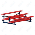 Jaypro Sports Bleacher  - 3 Row - Tip & Roll, Double Foot Plank, powder Coated - 7.5' L (BLDP-375TRGPC)