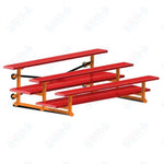 Jaypro Sports Bleacher  - 3 Row - Tip & Roll, Double Foot Plank, powder Coated - 7.5' L (BLDP-375TRGPC)