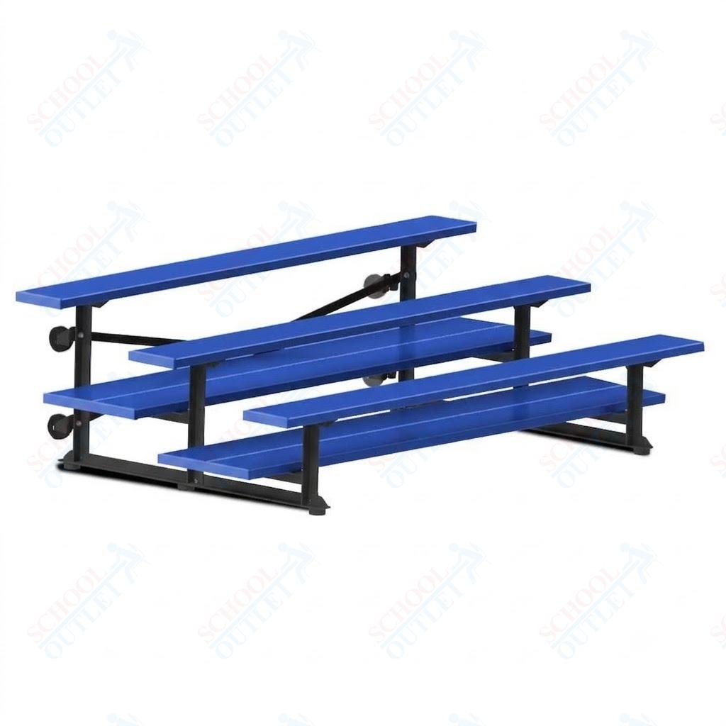 Jaypro Sports Bleacher  - 3 Row - Tip & Roll, Double Foot Plank, powder Coated - 7.5' L (BLDP-375TRGPC)