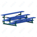 Jaypro Sports Bleacher  - 3 Row - Tip & Roll, Double Foot Plank, powder Coated - 7.5' L (BLDP-375TRGPC)