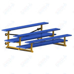 Jaypro Sports Bleacher  - 3 Row - Tip & Roll, Double Foot Plank, powder Coated - 7.5' L (BLDP-375TRGPC)
