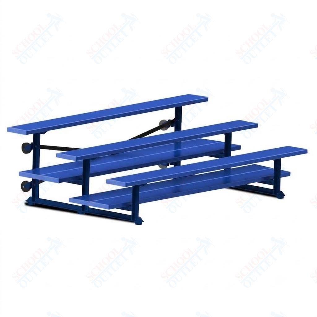 Jaypro Sports Bleacher  - 3 Row - Tip & Roll, Double Foot Plank, powder Coated - 7.5' L (BLDP-375TRGPC)