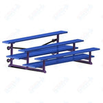 Jaypro Sports Bleacher  - 3 Row - Tip & Roll, Double Foot Plank, powder Coated - 7.5' L (BLDP-375TRGPC)