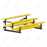Jaypro Sports Bleacher  - 3 Row - Tip & Roll, Double Foot Plank, powder Coated - 7.5' L (BLDP-375TRGPC)