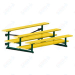 Jaypro Sports Bleacher  - 3 Row - Tip & Roll, Double Foot Plank, powder Coated - 7.5' L (BLDP-375TRGPC)