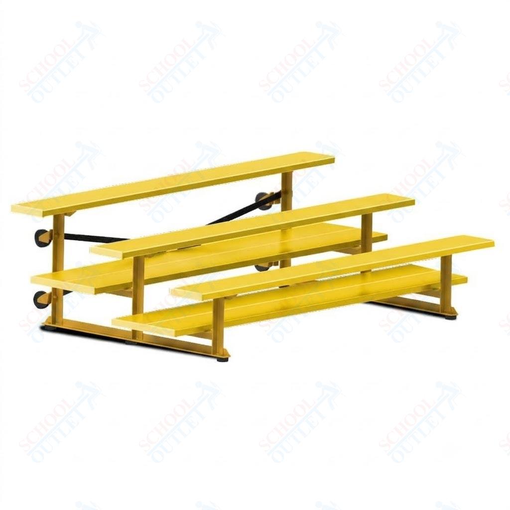 Jaypro Sports Bleacher  - 3 Row - Tip & Roll, Double Foot Plank, powder Coated - 7.5' L (BLDP-375TRGPC)