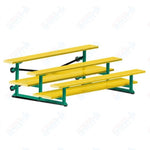 Jaypro Sports Bleacher  - 3 Row - Tip & Roll, Double Foot Plank, powder Coated - 7.5' L (BLDP-375TRGPC)