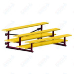 Jaypro Sports Bleacher  - 3 Row - Tip & Roll, Double Foot Plank, powder Coated - 7.5' L (BLDP-375TRGPC)