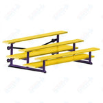 Jaypro Sports Bleacher  - 3 Row - Tip & Roll, Double Foot Plank, powder Coated - 7.5' L (BLDP-375TRGPC)