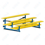 Jaypro Sports Bleacher  - 3 Row - Tip & Roll, Double Foot Plank, powder Coated - 7.5' L (BLDP-375TRGPC)