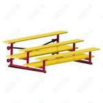 Jaypro Sports Bleacher  - 3 Row - Tip & Roll, Double Foot Plank, powder Coated - 7.5' L (BLDP-375TRGPC)