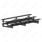 Jaypro Sports Bleacher  - 3 Row - Tip & Roll, Double Foot Plank, Powder Coated - 15' L (BLDP-3TRGPC)