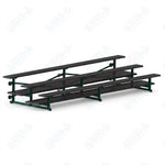 Jaypro Sports Bleacher  - 3 Row - Tip & Roll, Double Foot Plank, Powder Coated - 15' L (BLDP-3TRGPC)