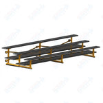 Jaypro Sports Bleacher  - 3 Row - Tip & Roll, Double Foot Plank, Powder Coated - 15' L (BLDP-3TRGPC)
