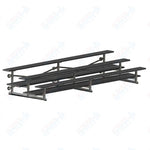 Jaypro Sports Bleacher  - 3 Row - Tip & Roll, Double Foot Plank, Powder Coated - 15' L (BLDP-3TRGPC)