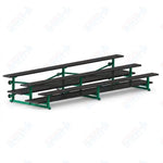 Jaypro Sports Bleacher  - 3 Row - Tip & Roll, Double Foot Plank, Powder Coated - 15' L (BLDP-3TRGPC)