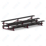 Jaypro Sports Bleacher  - 3 Row - Tip & Roll, Double Foot Plank, Powder Coated - 15' L (BLDP-3TRGPC)