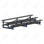 Jaypro Sports Bleacher  - 3 Row - Tip & Roll, Double Foot Plank, Powder Coated - 15' L (BLDP-3TRGPC)