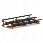 Jaypro Sports Bleacher  - 3 Row - Tip & Roll, Double Foot Plank, Powder Coated - 15' L (BLDP-3TRGPC)