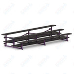 Jaypro Sports Bleacher  - 3 Row - Tip & Roll, Double Foot Plank, Powder Coated - 15' L (BLDP-3TRGPC)