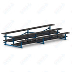 Jaypro Sports Bleacher  - 3 Row - Tip & Roll, Double Foot Plank, Powder Coated - 15' L (BLDP-3TRGPC)