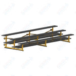Jaypro Sports Bleacher  - 3 Row - Tip & Roll, Double Foot Plank, Powder Coated - 15' L (BLDP-3TRGPC)