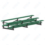 Jaypro Sports Bleacher  - 3 Row - Tip & Roll, Double Foot Plank, Powder Coated - 15' L (BLDP-3TRGPC)