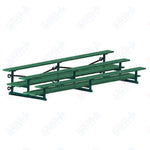 Jaypro Sports Bleacher  - 3 Row - Tip & Roll, Double Foot Plank, Powder Coated - 15' L (BLDP-3TRGPC)