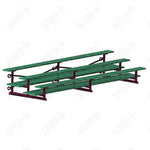 Jaypro Sports Bleacher  - 3 Row - Tip & Roll, Double Foot Plank, Powder Coated - 15' L (BLDP-3TRGPC)