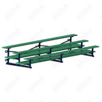 Jaypro Sports Bleacher  - 3 Row - Tip & Roll, Double Foot Plank, Powder Coated - 15' L (BLDP-3TRGPC)