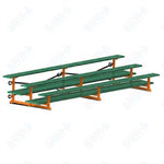 Jaypro Sports Bleacher  - 3 Row - Tip & Roll, Double Foot Plank, Powder Coated - 15' L (BLDP-3TRGPC)