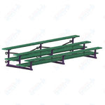 Jaypro Sports Bleacher  - 3 Row - Tip & Roll, Double Foot Plank, Powder Coated - 15' L (BLDP-3TRGPC)