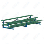 Jaypro Sports Bleacher  - 3 Row - Tip & Roll, Double Foot Plank, Powder Coated - 15' L (BLDP-3TRGPC)