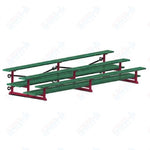 Jaypro Sports Bleacher  - 3 Row - Tip & Roll, Double Foot Plank, Powder Coated - 15' L (BLDP-3TRGPC)