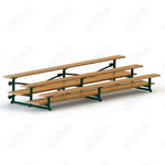 Jaypro Sports Bleacher  - 3 Row - Tip & Roll, Double Foot Plank, Powder Coated - 15' L (BLDP-3TRGPC)