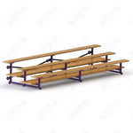 Jaypro Sports Bleacher  - 3 Row - Tip & Roll, Double Foot Plank, Powder Coated - 15' L (BLDP-3TRGPC)
