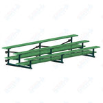 Jaypro Sports Bleacher  - 3 Row - Tip & Roll, Double Foot Plank, Powder Coated - 15' L (BLDP-3TRGPC)