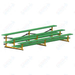 Jaypro Sports Bleacher  - 3 Row - Tip & Roll, Double Foot Plank, Powder Coated - 15' L (BLDP-3TRGPC)