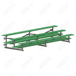 Jaypro Sports Bleacher  - 3 Row - Tip & Roll, Double Foot Plank, Powder Coated - 15' L (BLDP-3TRGPC)