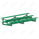 Jaypro Sports Bleacher  - 3 Row - Tip & Roll, Double Foot Plank, Powder Coated - 15' L (BLDP-3TRGPC)