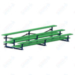 Jaypro Sports Bleacher  - 3 Row - Tip & Roll, Double Foot Plank, Powder Coated - 15' L (BLDP-3TRGPC)