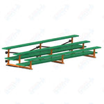Jaypro Sports Bleacher  - 3 Row - Tip & Roll, Double Foot Plank, Powder Coated - 15' L (BLDP-3TRGPC)
