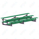 Jaypro Sports Bleacher  - 3 Row - Tip & Roll, Double Foot Plank, Powder Coated - 15' L (BLDP-3TRGPC)
